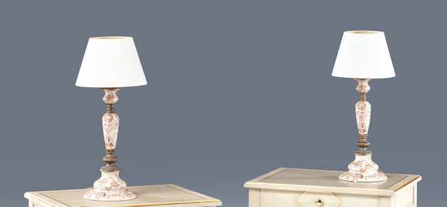 PAIRE DE LAMPES en céramique émaillée polychrome...