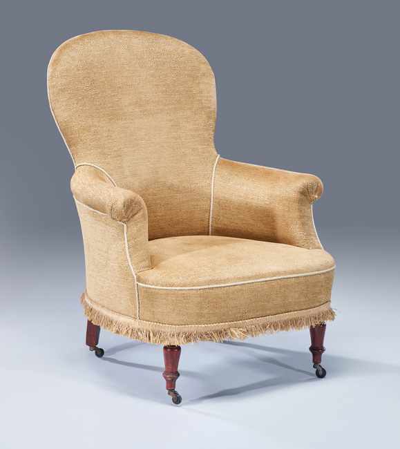 FAUTEUIL à dossier violoné reposant sur deux...