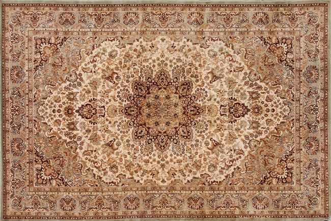 TAPIS rectangulaire en laine à décor d'une...