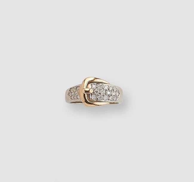 BAGUE ceinture en or jaune et gris (750)...