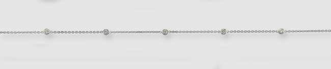 COLLIER en or gris (750) avec dix petits...