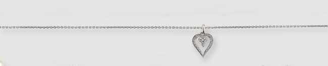 COLLIER en or gris (750) avec chaîne retenant...