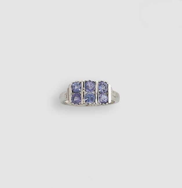 BAGUE en argent (925) avec trois rangs de...