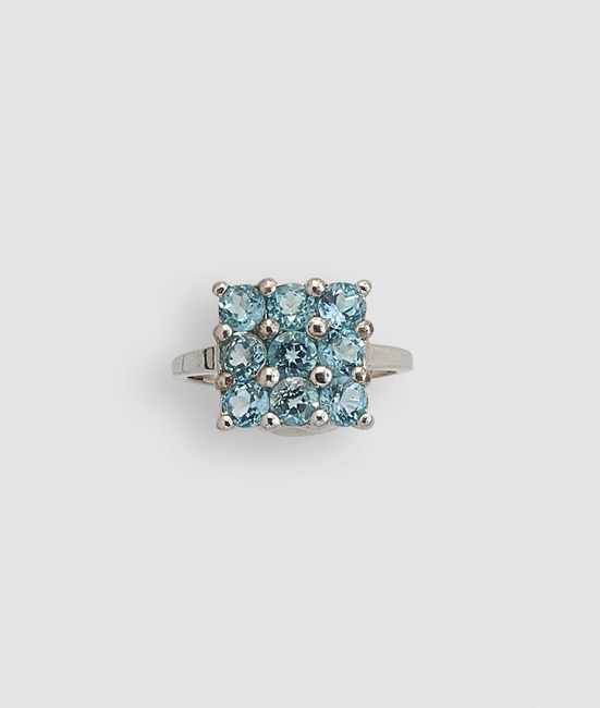 BAGUE en argent (925) avec châton carré de...