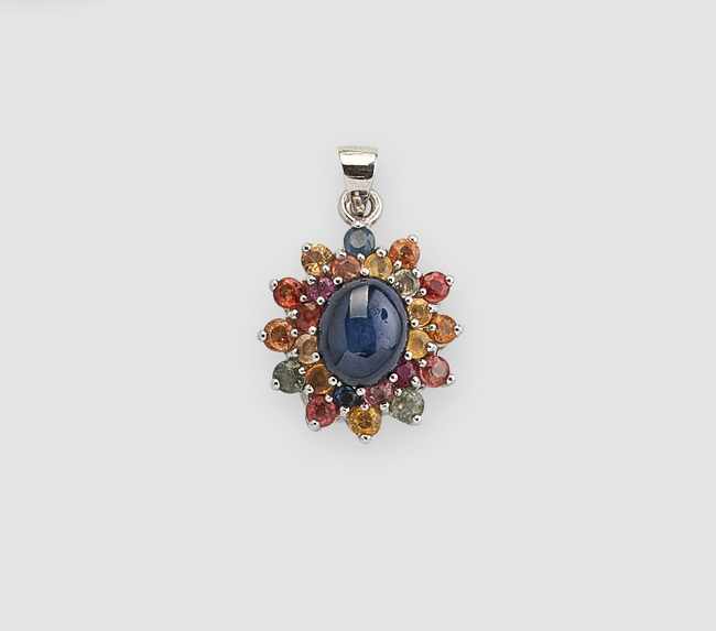 PENDENTIF en argent (925) stylisant une fleur...