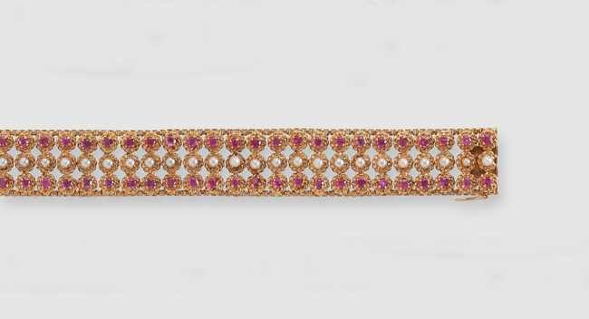 BRACELET RUBAN souple en or (750) à motifs...