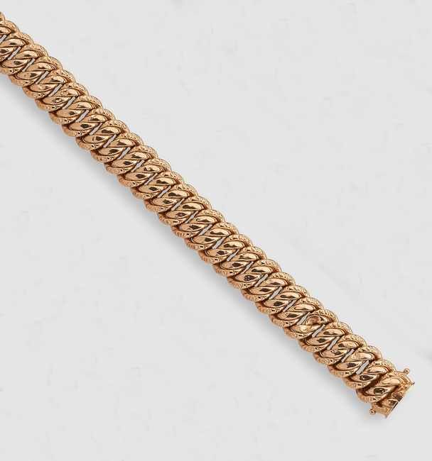 BRACELET en or (750) à mailles américain...