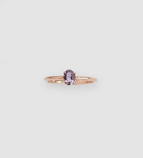 BAGUE en or rose (375) sertie d'une amethyste...