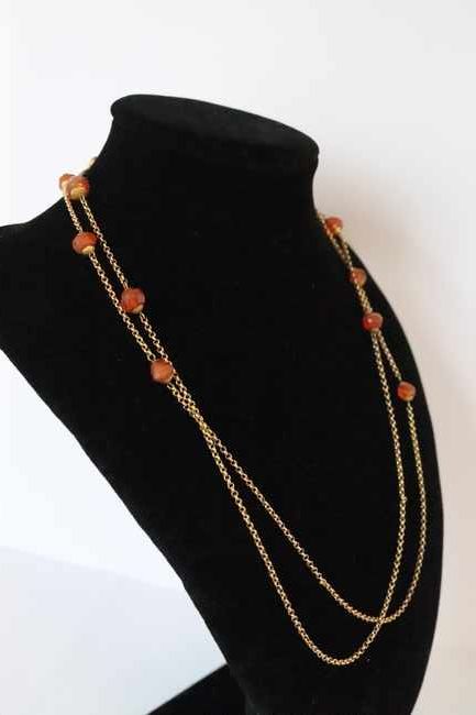 COLLIER double rang à chaîne en or jaune...