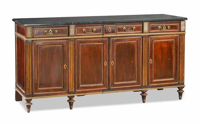 ENFILADE en acajou, placage d'acajou et filets...