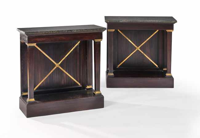 PAIRE DE CONSOLES rectangulaires en bois...