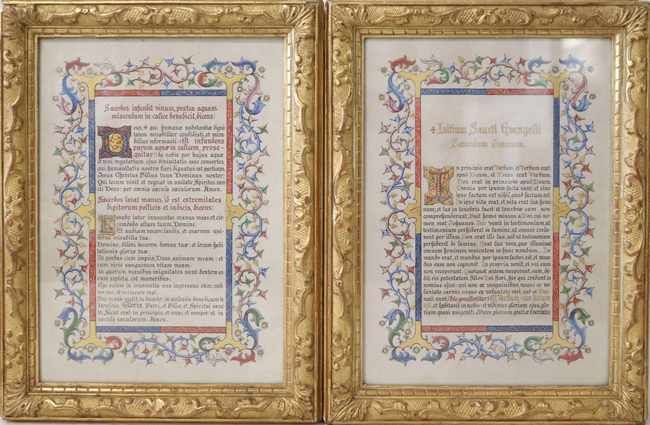 DEUX ENLUMINURES sur textes du Nouveau Testament...