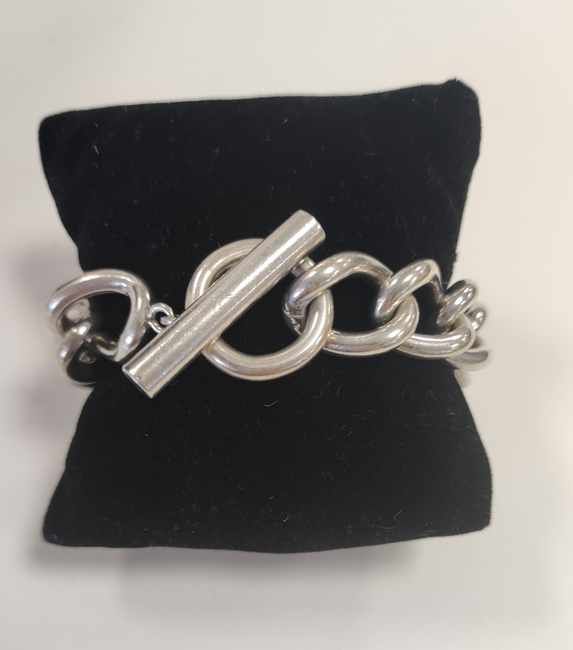 BRACELET en argent (925) à larges mailles...