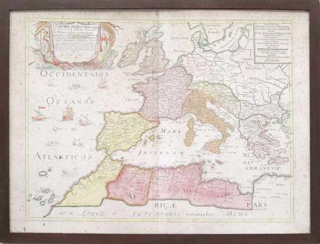 CARTE DE L'EMPIRE ROMAIN D'OCCIDENT divisé...