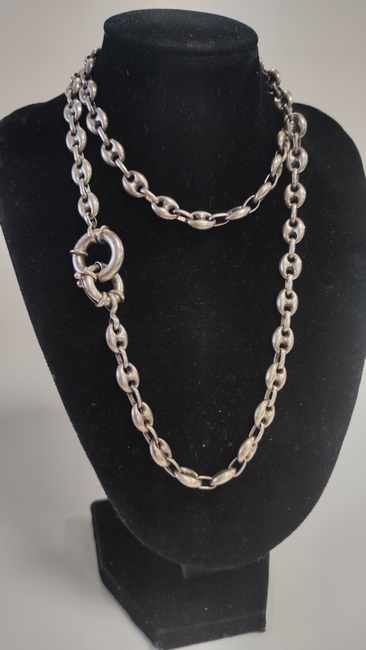 COLLIER en argent, à maille grain de café,...