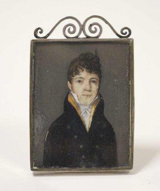 MINIATURE rectangulaire représentant un homme...