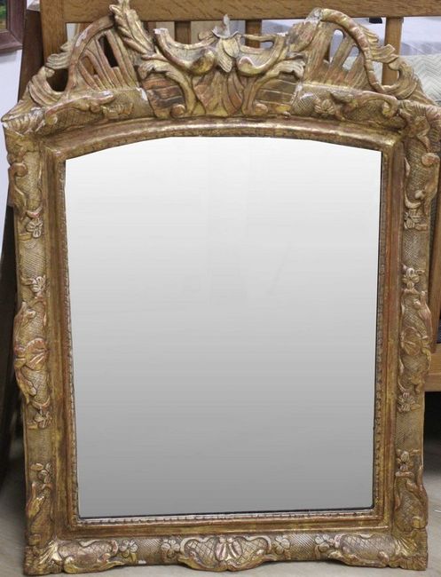 MIROIR au mercure rectangulaire dans un cadre...