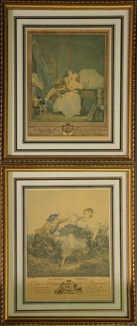 DEUX GRAVURES en couleurs dont :