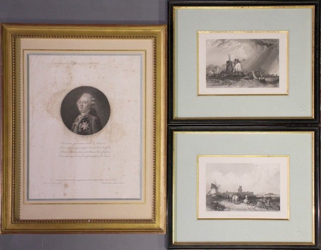 DEUX LITHOGRAPHIES en noir représentant ...