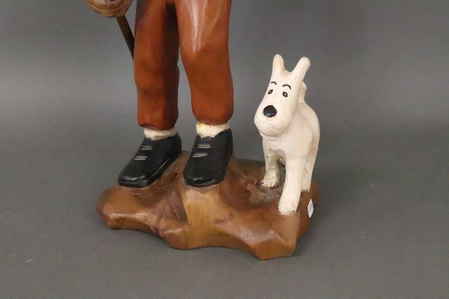TINTIN AU TIBET en bois polychrome avec son...