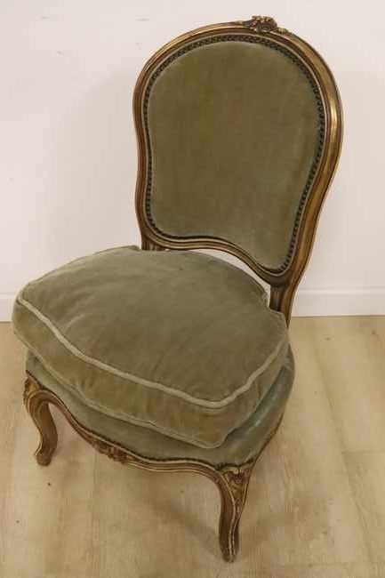 PETITE CHAISE chauffeuse en bois doré mouluré...