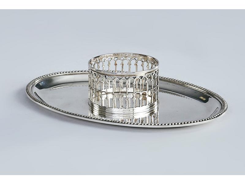 PETIT PLATEAU support de verre en argent...
