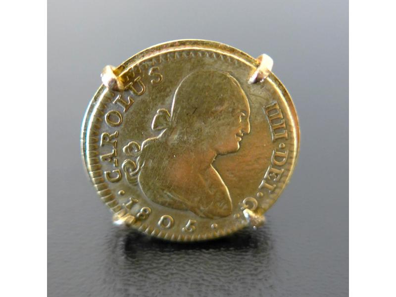 BAGUE en or jaune sertie d'un Louis d'or...