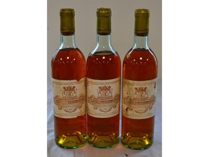 3 Blles CH. FILHOT Sauternes 1975	
Et. un...