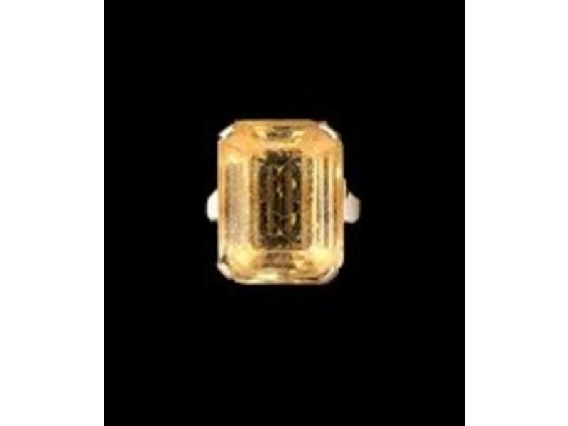 BAGUE en or jaune avec citrine, TD 56, poids...