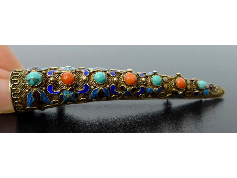 ONGLE DE DANSEUR indochinois, en argent doré...