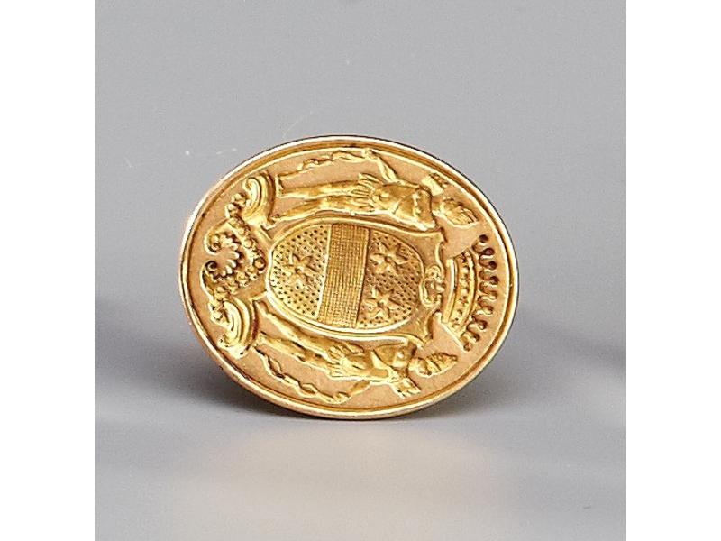 CACHET ovale en or avec armoiries de Comte...