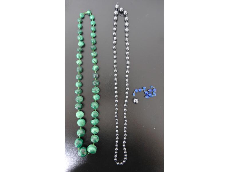 COLLIER en perles de malachite, collier en...