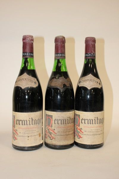 3 Blles HERMITAGE mise Chapoutier nég. Mill....