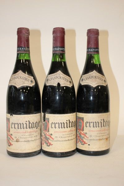 3 Blles HERMITAGE mise Chapoutier nég. Mill....