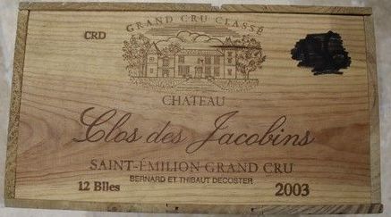 12 Blles CH. CLOS DES JACOBINS Saint-Emilion...