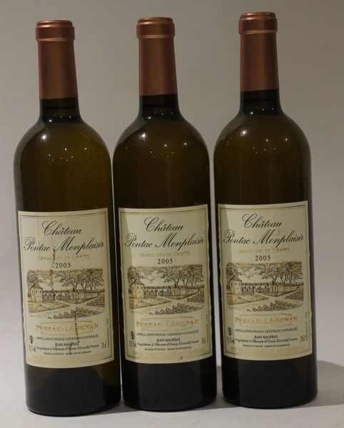 3 Blles CH. PONTAC MONPLAISIR Graves blanc...