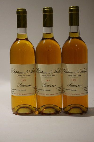 3 Blles CH. D'ARCHE Sauternes GCC 2001