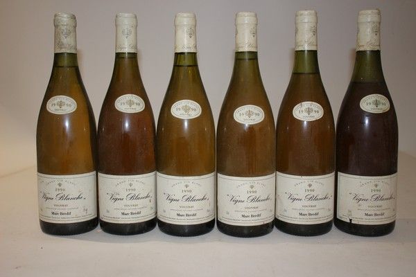 6 Blles VOUVRAY Vigne Blanche mise Marc Brédif...