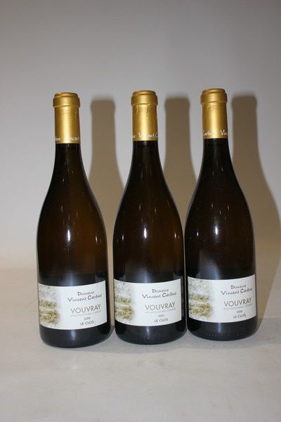 3 Blles VOUVRAY Le Clos mise Dom. Vincent...