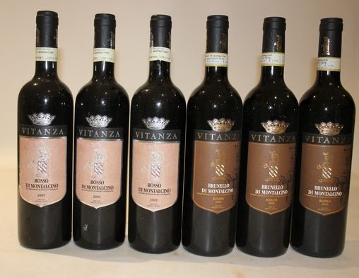 Lot de 6 blles de vins italiens mise Vitanza...