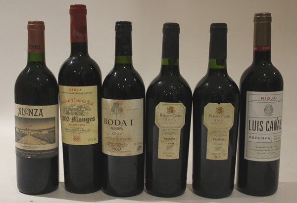 Lot de 6 blles de vins d'Espagne comprenant...