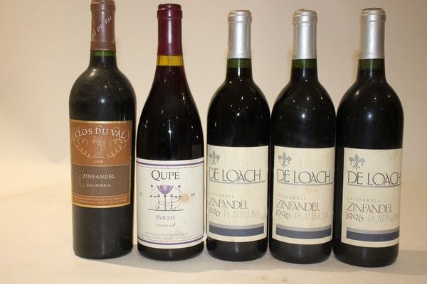Lot de 5 blles de vins californiens comprenant...