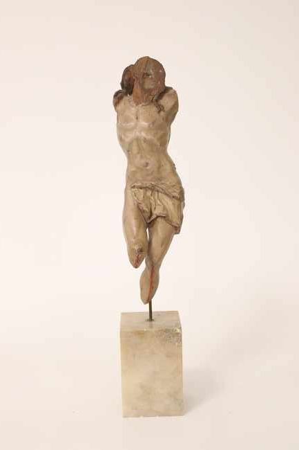CHRIST AUX OUTRAGES acéphale en bois sculpté...