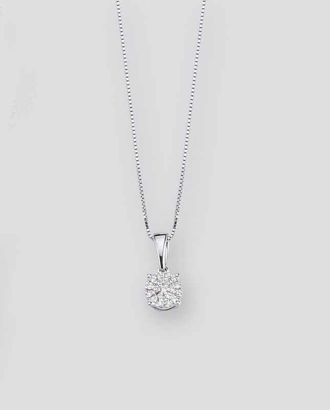 COLLIER en or gris (750) avec pendentif serti...