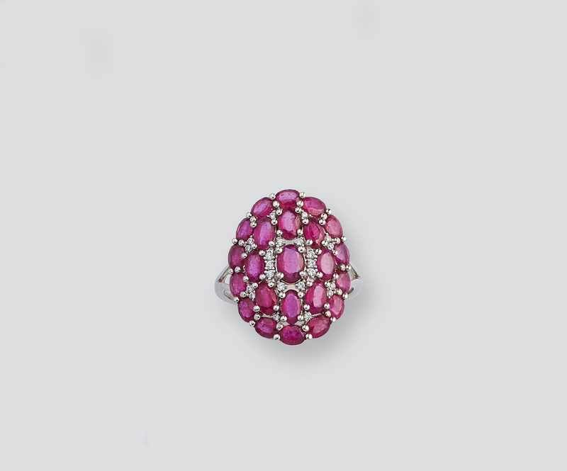 BAGUE dôme en argent (925) à large châton...