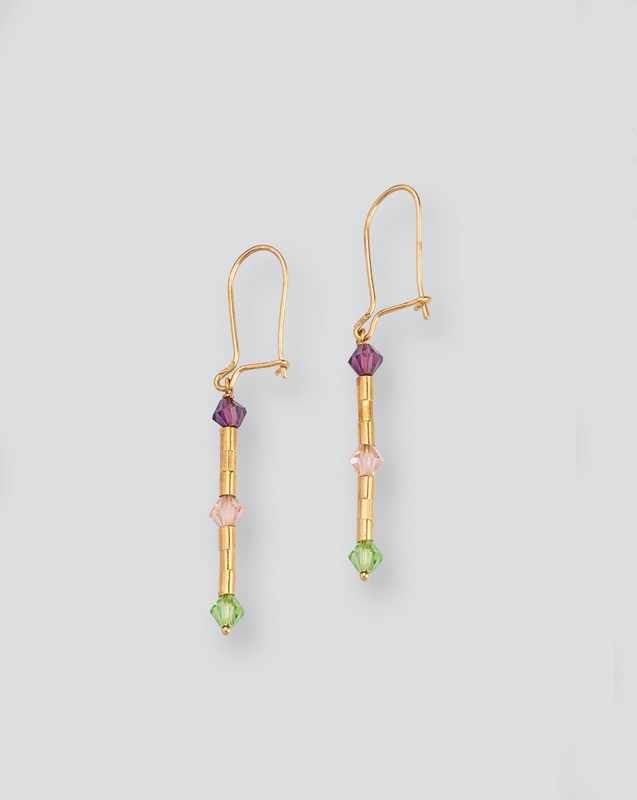 PAIRE DE BOUCLES D'OREILLES en or jaune (750)...