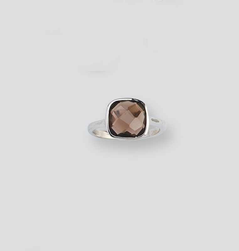 BAGUE en argent (925) sertie d'un quartz...