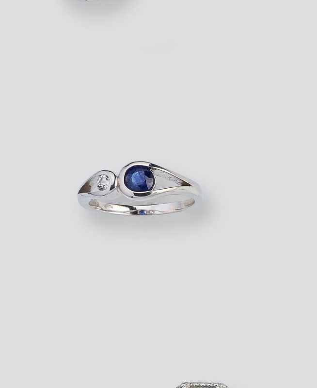 BAGUE TOI et MOI en argent (925) sertie d'un...