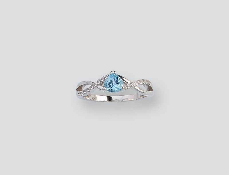 BAGUE en argent (925) à deux branches entrecroisées...