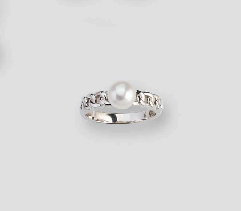 BAGUE en argent (925) à mailles entrelacées...